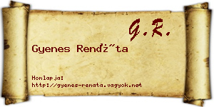 Gyenes Renáta névjegykártya